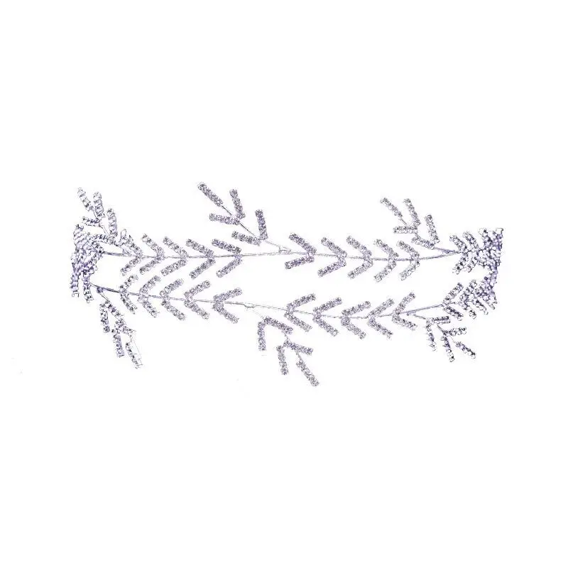 

Metal Women Fashion Headpieces Flower Rhinestone Layered Branch Silver Color Bridal Hair Band Head Accessories Wedding Jewelry, Gold silver color