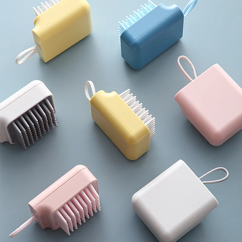 

Handheld TPR Mini Head Meridian Shampoo Brush Shower Hair Scalp Massage Comb, Blue/pink/white/yellow