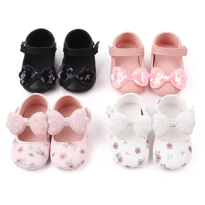 

Baby shoes spring and autumn newborn kids bow cute princess shoes shallow mouth rubber sole toddler shoes girls wholesale, Mix color avalibale ( baby shoe)
