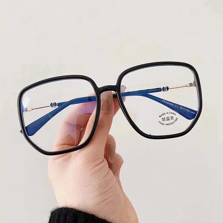 

New Hot Sale Tr90 Optical Frame Anti Blue Light Big Frame Eyeglasses Myopia Eyewear, 5 colors
