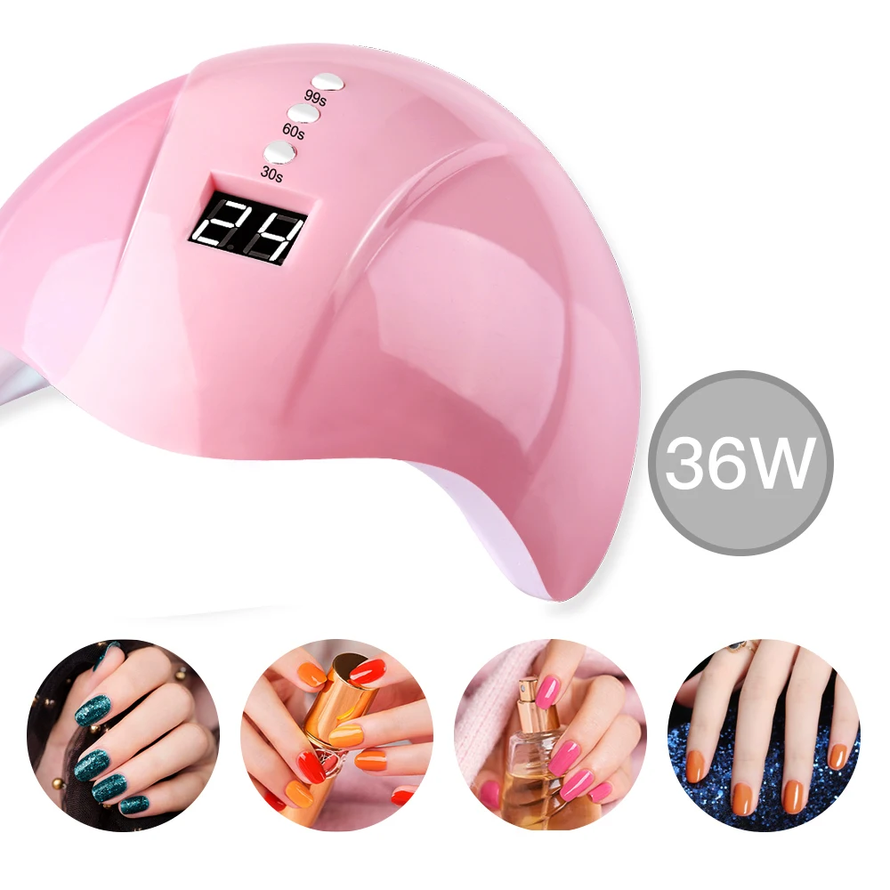 

Wholesale LED Nail Lamp 36W Smart Sensor Timing Nail Art Dryer 30s Nail Polish Quick Drying Portable Lampe UV Ongle Seche Ongles