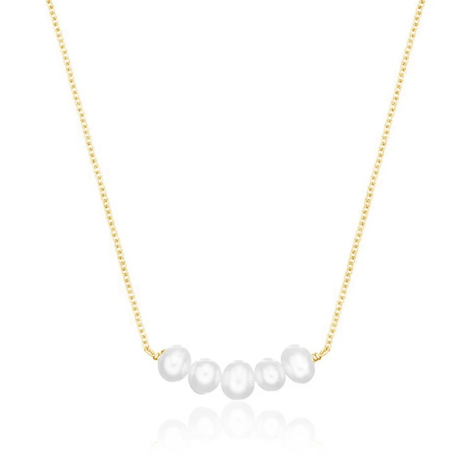 

2020 Stylish S925 Sterling Silver Chain Necklace Pearl Cluster Necklace For Women Jewelry Party Gift