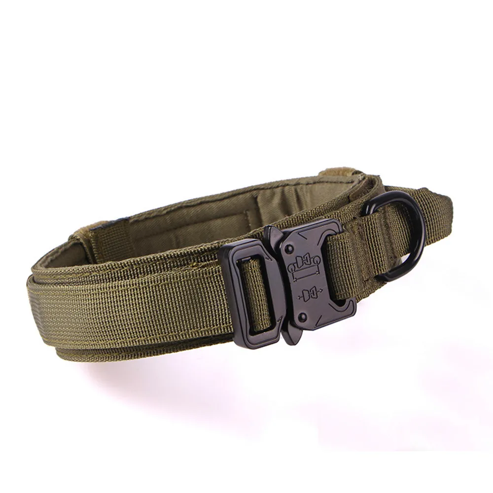 

Factory Direct Sales Nylon Thickened Tactical Pet Collar Outdoor Training Quick Release Black Pet Collar For Dogs