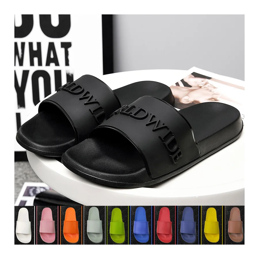 

Custom Logo Indoor Outdoor Slippers Men Eva Two Stra Mens Rubber Slipper Sandals Slides Bottom Soft Soles For Makins Shoe, Customized color