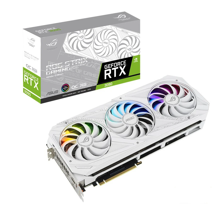 

a s u s rog white strix non lhr 3090 24GB Graphic for PC Original Clock Status Item Chip DDR Output DVI Bit PCI Memory