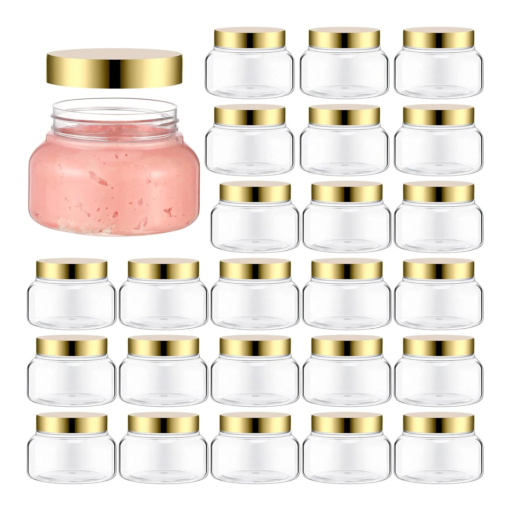

Empty body butter cream container skincare body scrub jars plastic cosmetic 8oz for body scrub jars