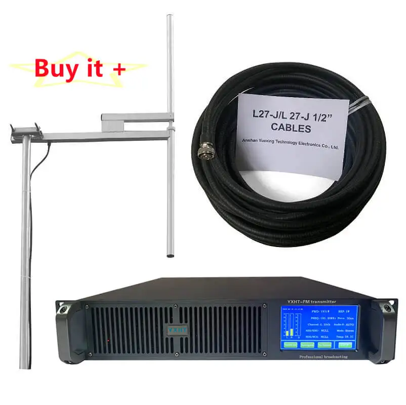 

Digital Warranty 6 years Touch Screen YXHT-2 600W FM Transmitter + 1-Bay Antenna + 30 Meters Cables with Connector 3 Equipments