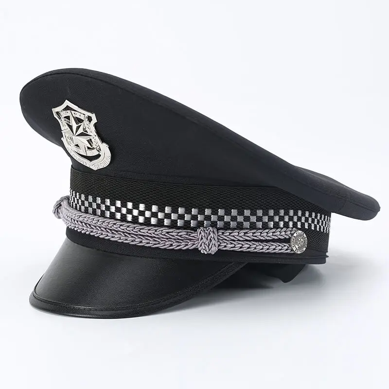 优质工厂价格黑色警察见顶帽