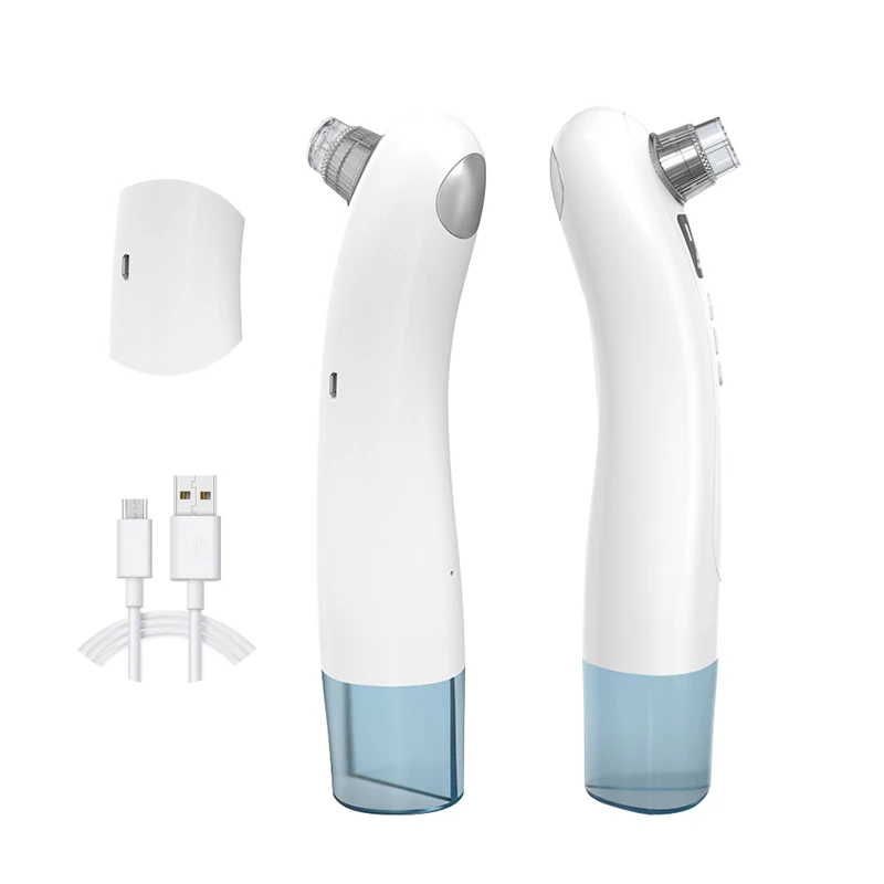 

New product ideas 2021 CE RoHS FC 3 adjustable suction power and 5 porbes electric USB vacuum small bubble blackhead remover, White