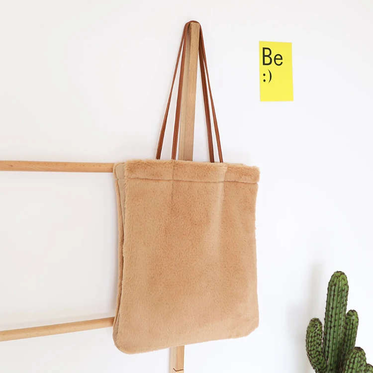 

EF031 New simple fashion tote shoulder bag winter 2021 fur handbags for women