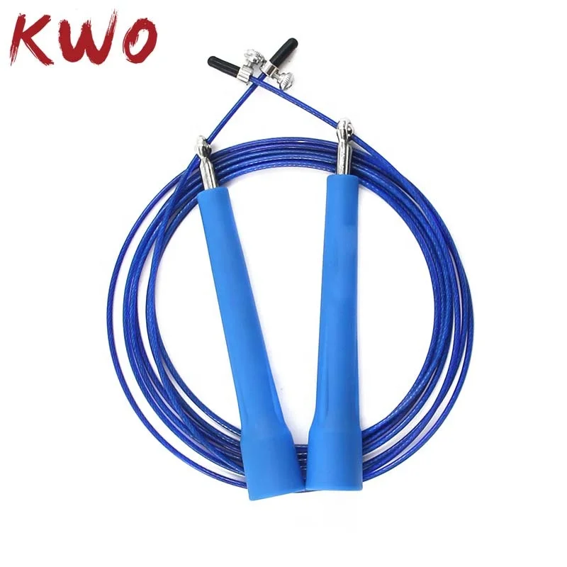 

Training Fitness Home Fast Metal New Design Custom Logo Bearing Steel Cable PP Handle Adjustable 10Ft Skipping Speed Jump Rope, Customized color
