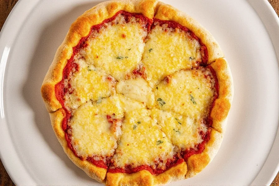 Finished pizza with golden cornmeal crust