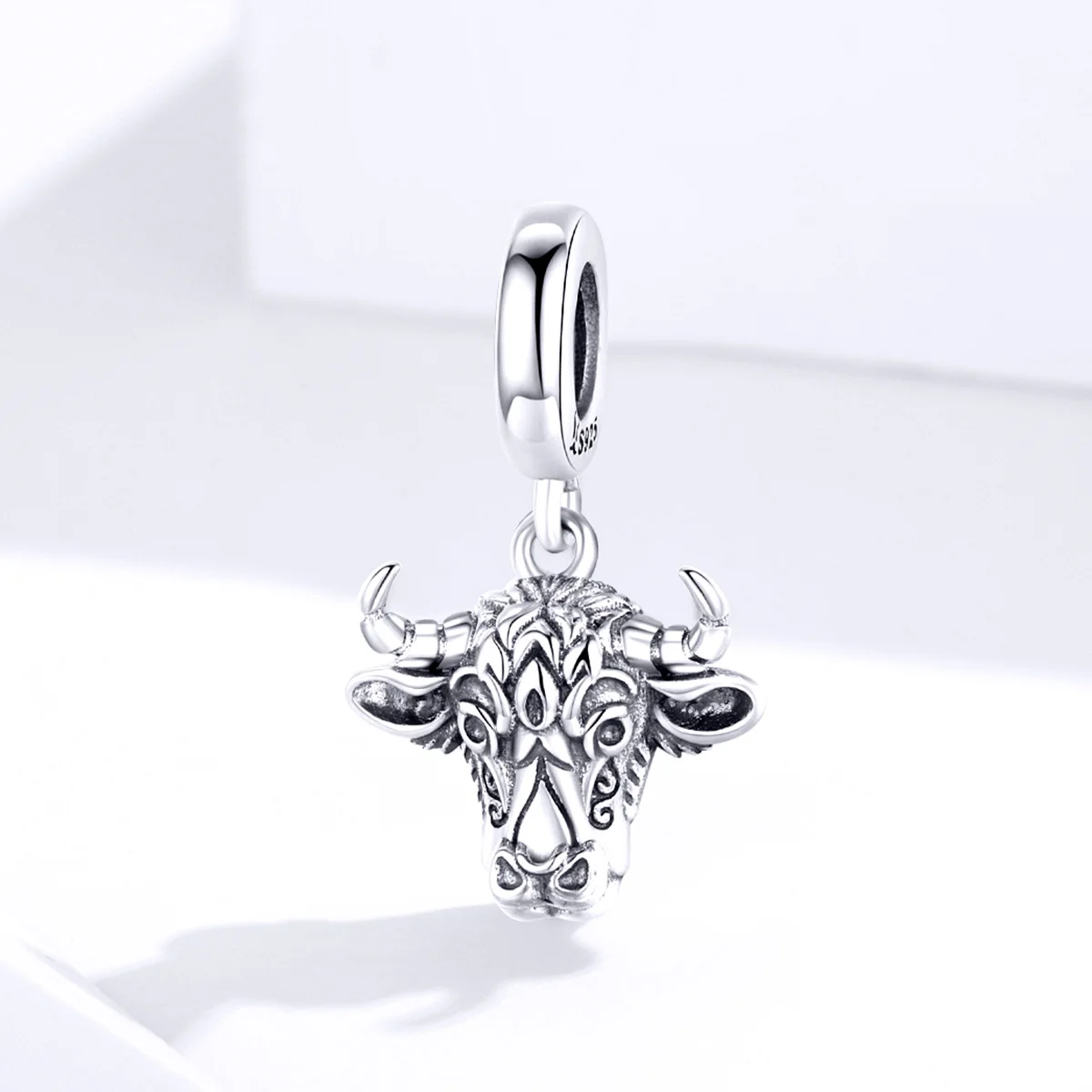 

SCC1316 Vintage Bull Pendant Charm Original Sterling Silver 925 Engraved Tauren Charms