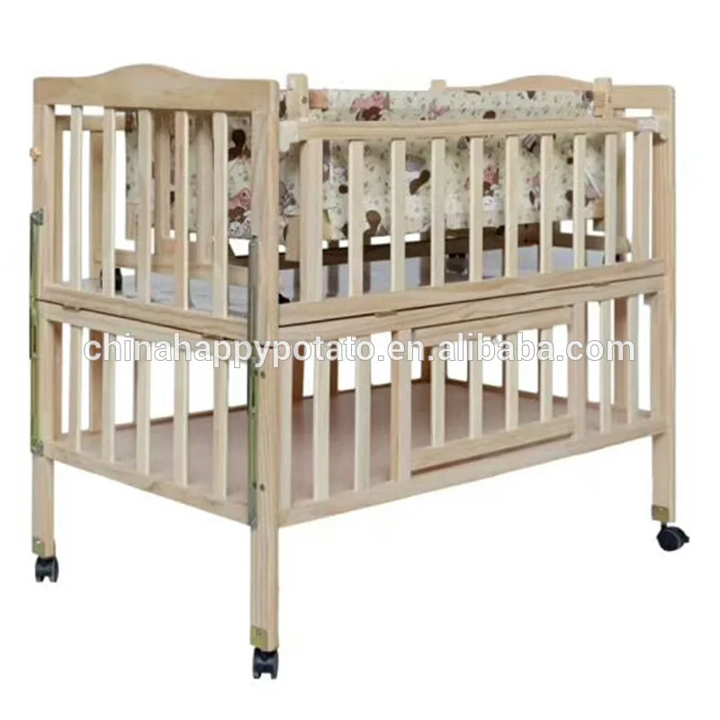 Europeanstyle Double Baby Crib Cradle With White Guardrail Children Bed Buy Baby Bed,Baby Cot