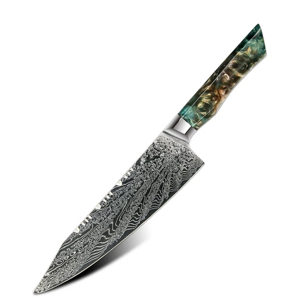 

Colorful Resin Handle 8 inch damascus steel japanese chef knife