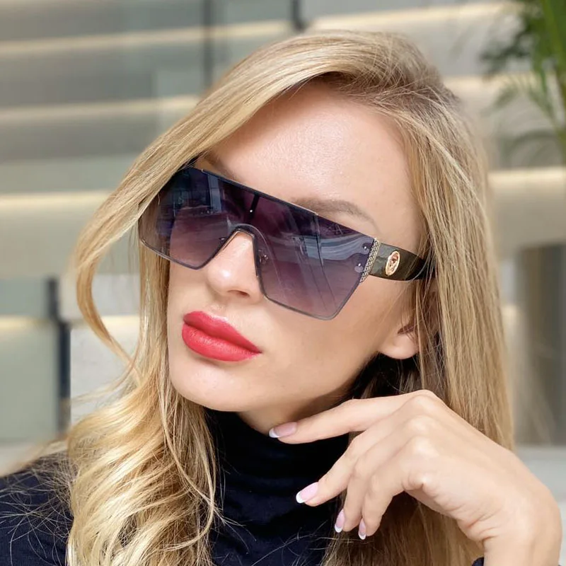 

Luxury Brand Designer New Arrival High Quality Fashion Stylish Square Oversized Gradient UV400 PC Shades Sun Glasses Sunglasses