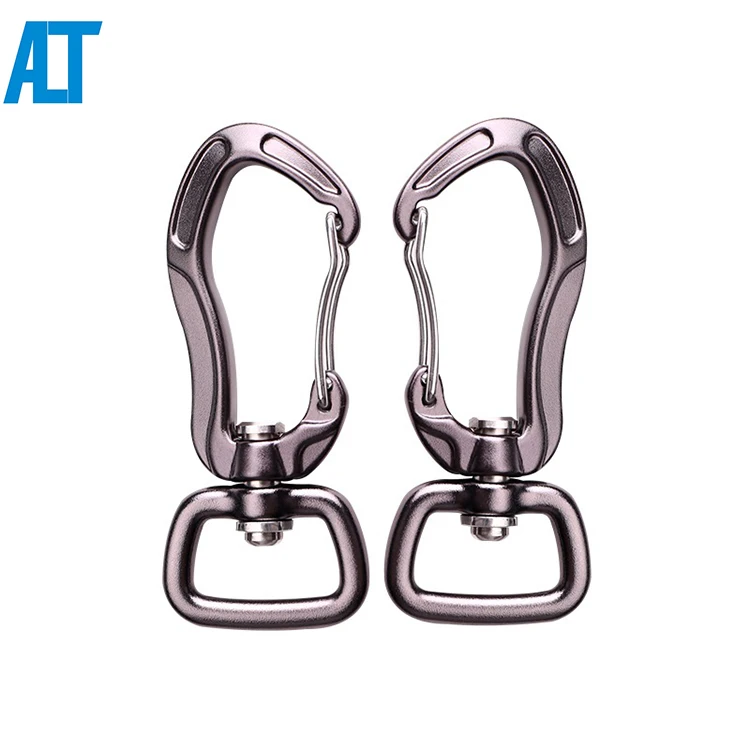 

Wholesale Custom Logo 2KN Dog Swivel Metal Hook Custom Aluminum Swivel Carabiner Hook, Customized