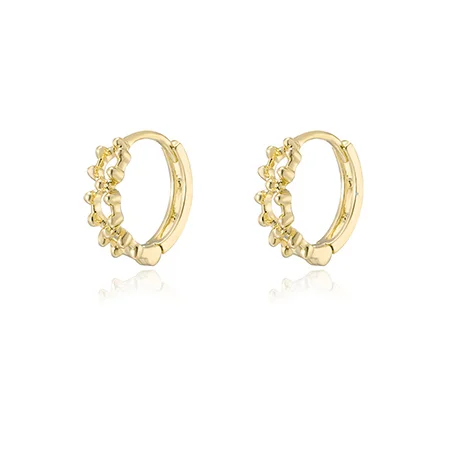 

Eico daily wear minimalist jewelry fashion Jewelry 18k gold plated antique round hoop earrings for women 925 sterling silver