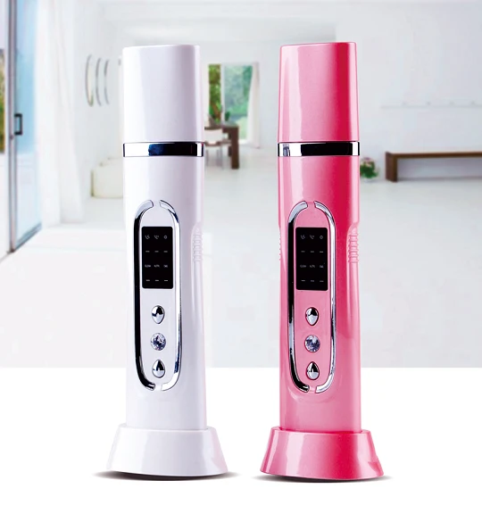 

Anti Aging Ultrasonic Ion Vibration Skin Scrubber Deeply Cleaning Dead Skin Peeling Facial Beauty Device, White pink