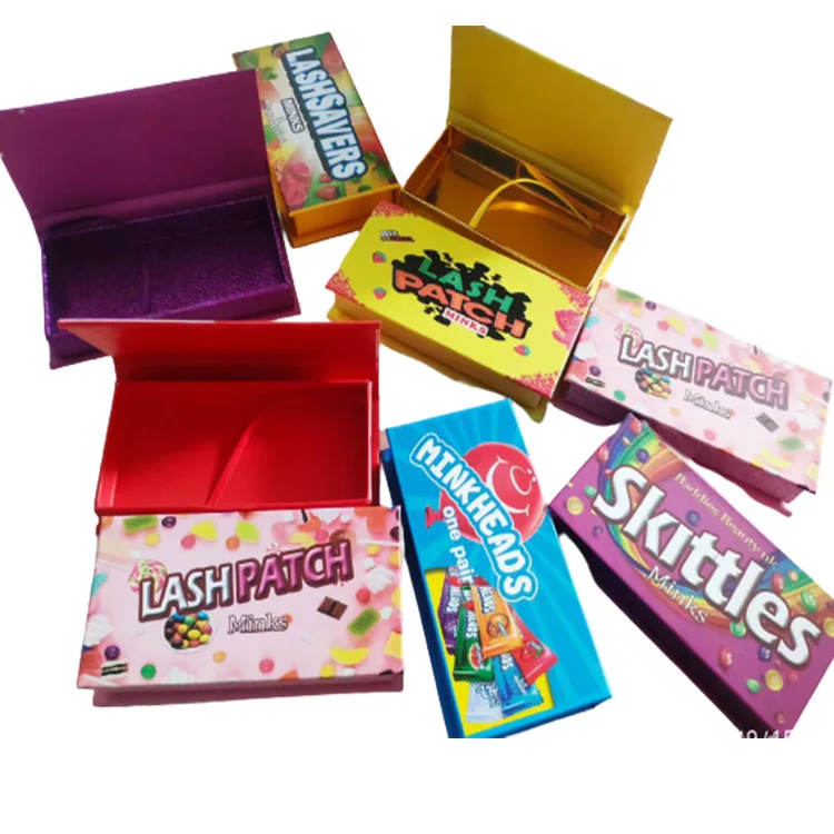 

Hot style Sweet candy eyelash cases lash box custom private label sugar eyelash packaging boxes, Subtle patterns