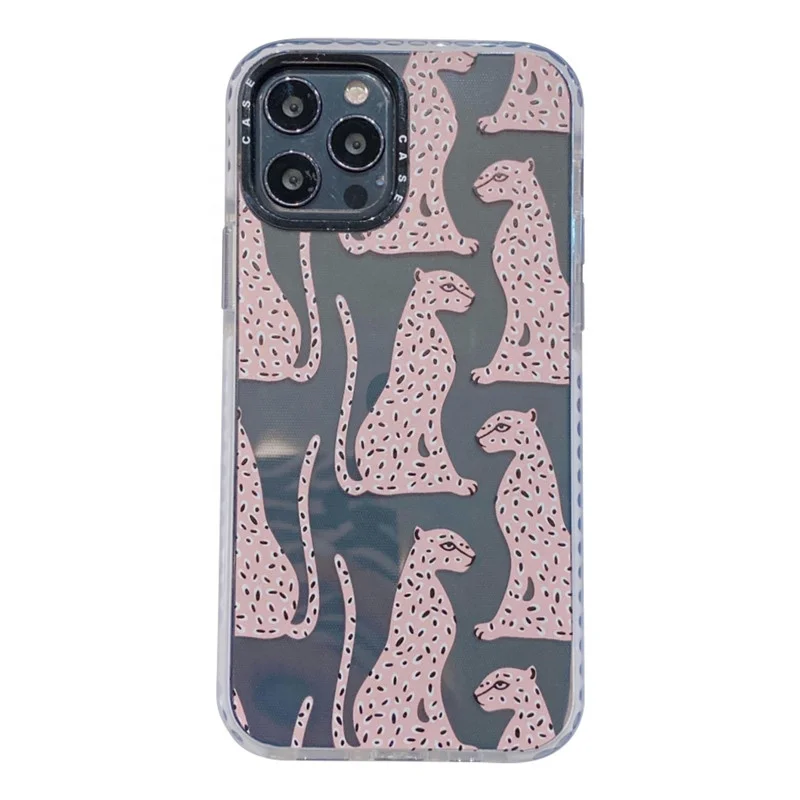 

Cute Pink Animal Leopard Print Clear Soft Phone Case For iPhone 12 Pro 12 Mini 12 Pro Max 11 Pro 11 XS Max XR 8 7 Plus