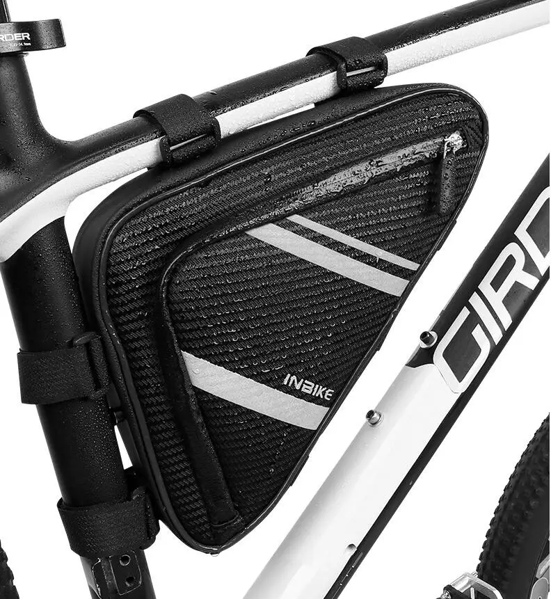 

INBIKE Waterproof and Reflective Storage Frame Pouch Triangle Bike Saddle Bicycle Bags, Black