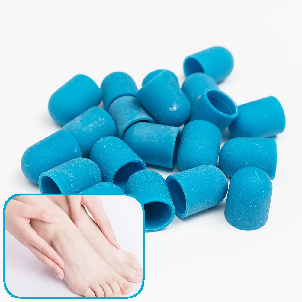 

Multi Colors Blue Disposable Abras Pedicure Nail Foot Care Sanding Cap