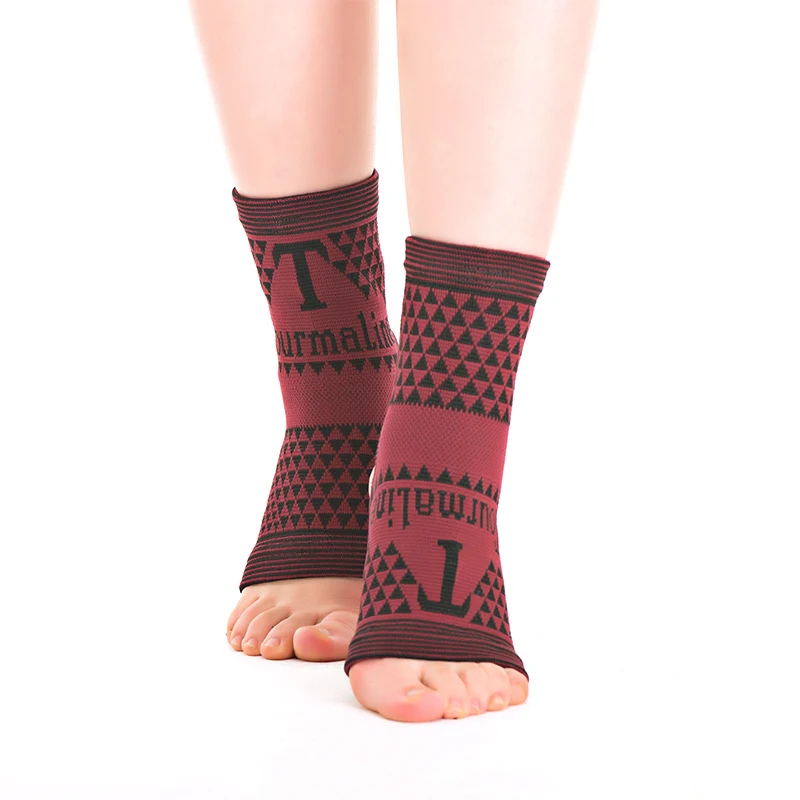 

Tourmaline Magnetic Fiber Compression Ankle Sleeve Ankle Brace Support For Ankle Pain, Red
