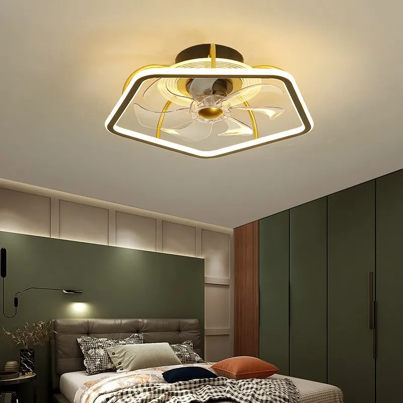 Modern decorative led ceiling fan light surface mounted led fan light with remote
