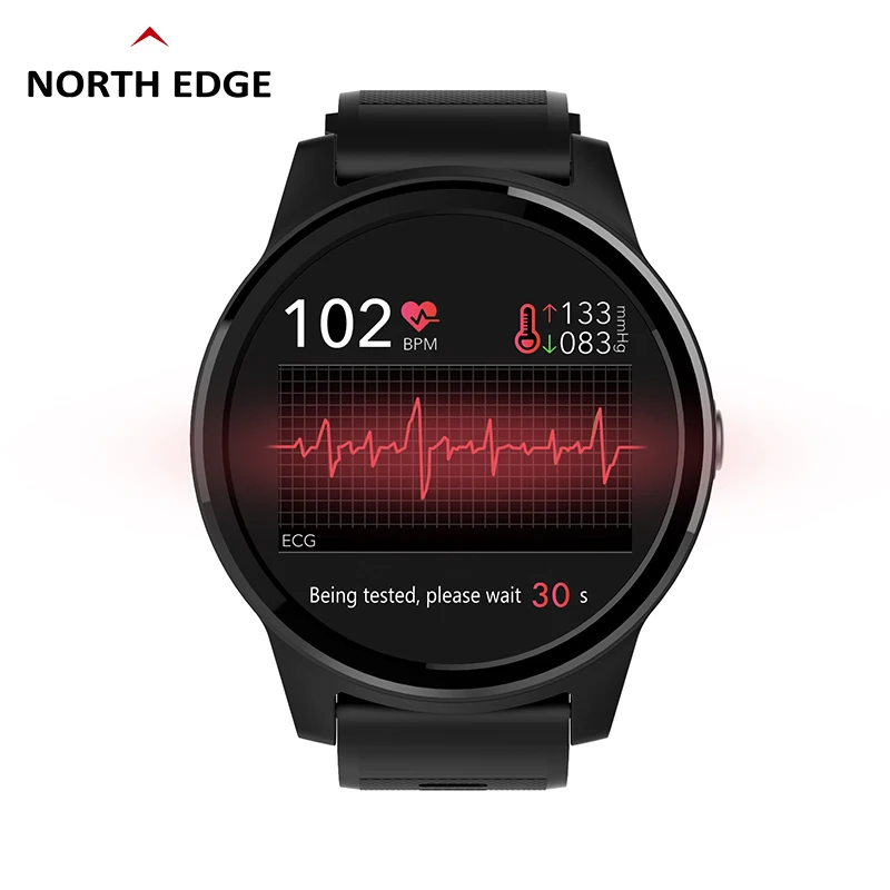 

North Edge KEEP E101 Heart Rate Blood Pressure Multi-function Smart Health Watch, Black,