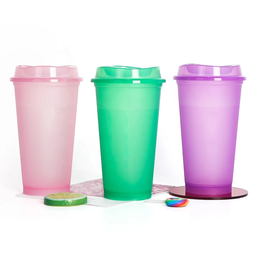 

Purple 16 oz red thermo hight quality portable eco friendly bulk cups travel plastic coffee mug with lid