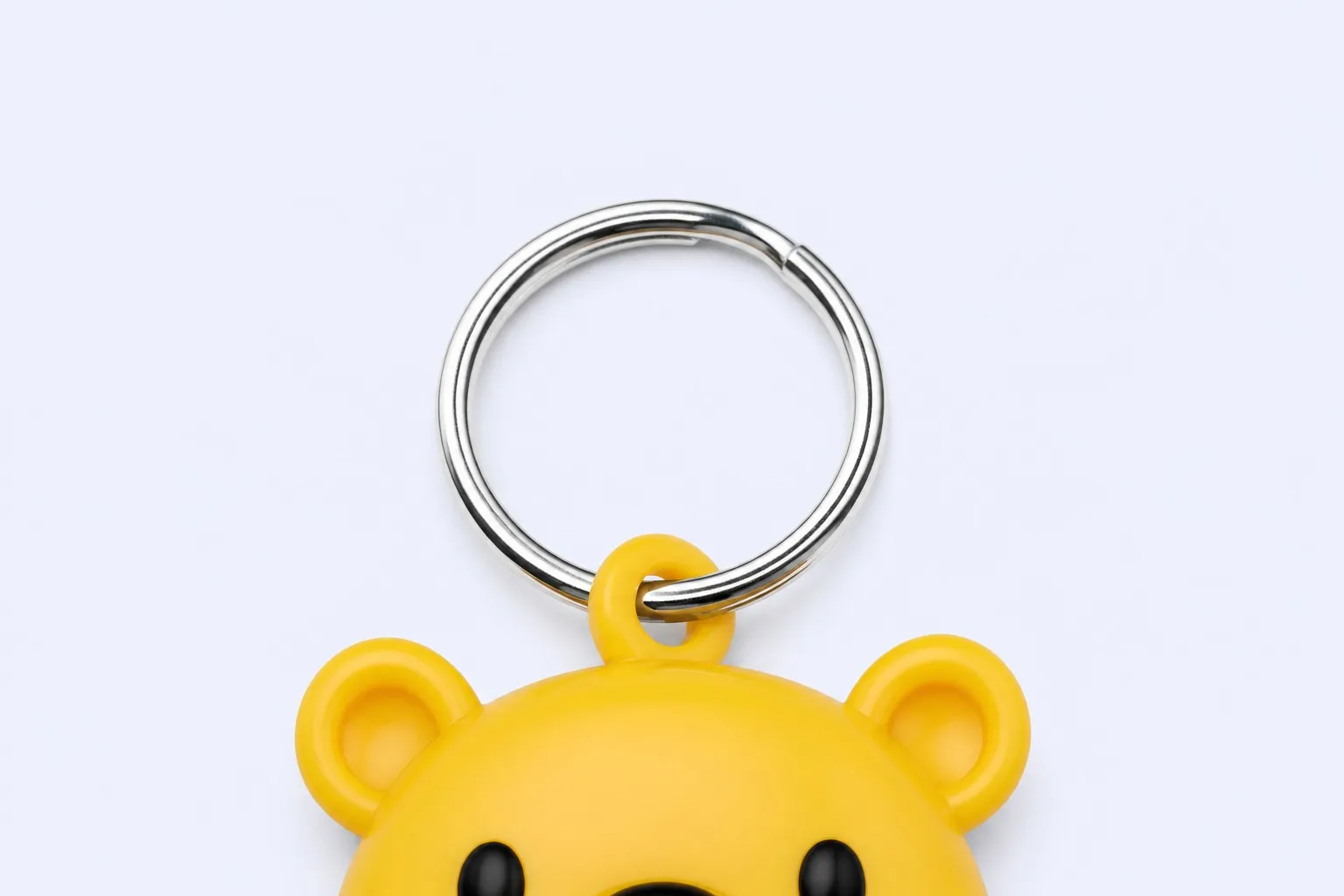Metal keyring hardware close-up