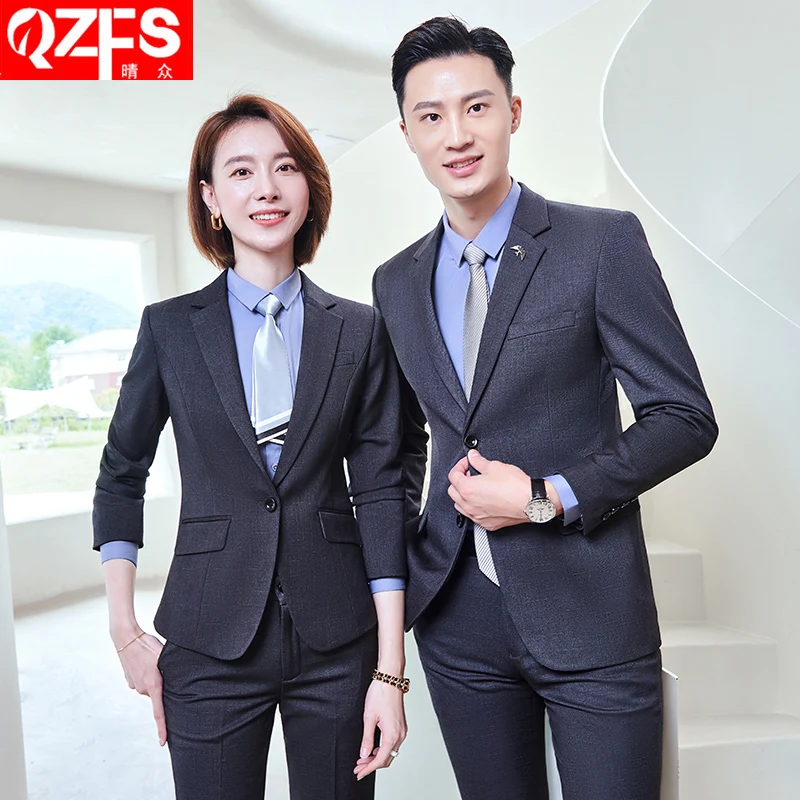 

Men and women with the same suit, manager, professional wear, high-end company team work clothes wholesale women blazers