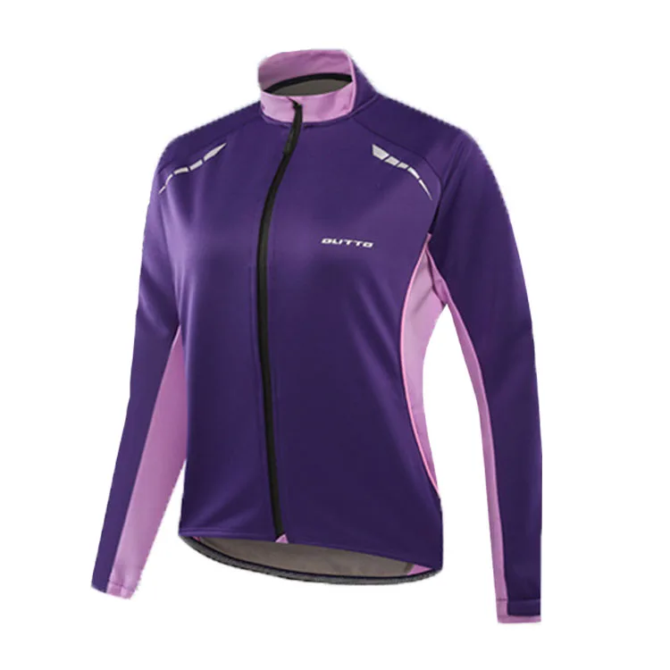 

Factory Wholesale Breathable Fabric Soft Thick Windproof Winter Cycling Clothes, Purple, pink