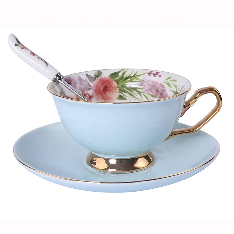 

Eco Friendly Porcelain Coffee Cups Vintage Ceramic Cups On-glazed Advanced Tea Cups And Saucers Sets Luxury Gifts