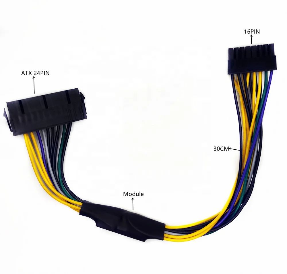 

24Pin to 16Pin Adapter Power Cable 24 Pin to 16 Pin Connecting Cable 30CM for Fujitsu power supply, Black and yellow