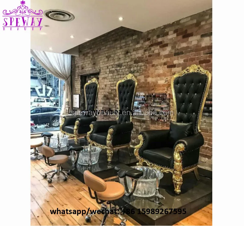 

Speway Queen style baroque throne royal foot spa chairs salon pedicure chairs, Optional