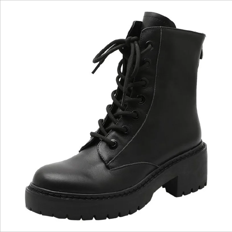 

New 2022 Fashion Autumn Winter Girls Motorcycle Martens Boots Casual Woman Shoes Snow Martens Boots, As pictures