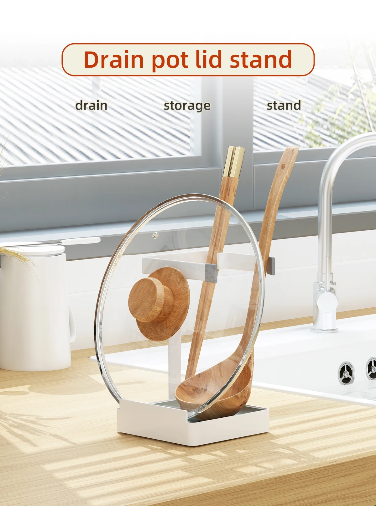 Chopsticks Restaurant Upright Stainless Steel Metal Spoon Holder For