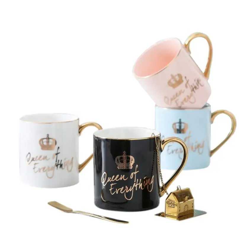 

Nordic crown simple ceramic tea set home water cup living room heat-resistant kettle fruit tea cup without spoon