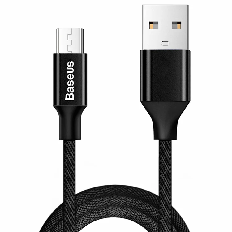 

supporting baseus tech Anti-Knotting Custom Nylon Braided Cell Phone Usb Charging Cable usb type c, Black