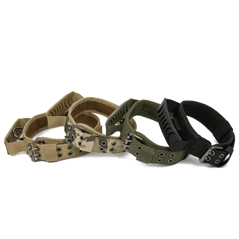 

Wholesale luxury custom personalized military 2 inches training nylon tactical dog collar coloured padded with handle