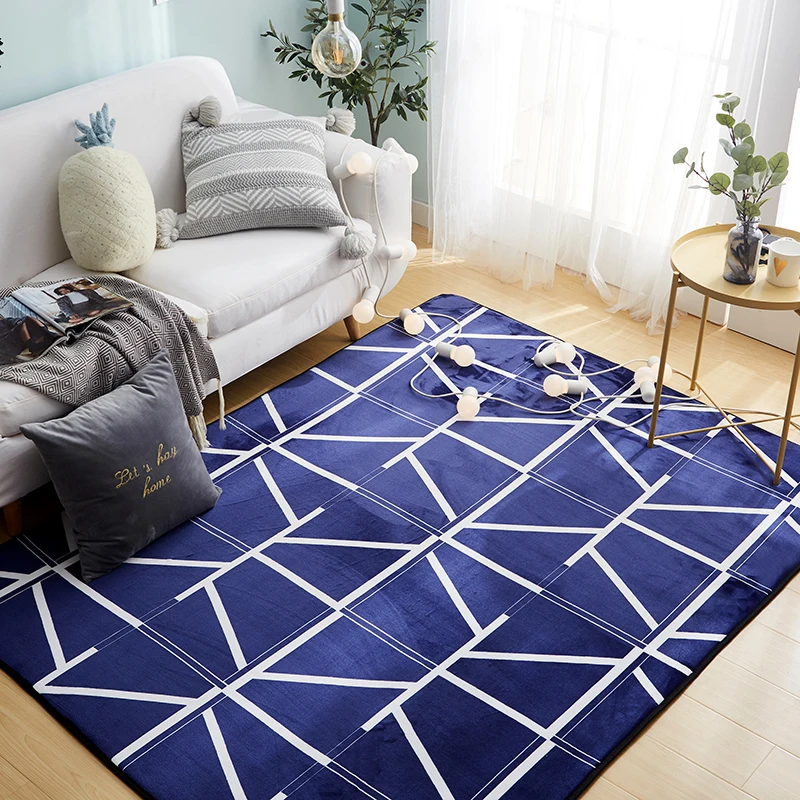 现代设计长方形超柔软天鹅绒区域地毯用于客厅的卧室地毯的蓬松地毯