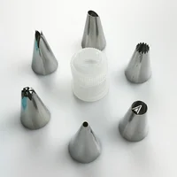 

DIY Cake Decorating Tips Sets with Silicone Icing Piping Cream Pastry Bag and 6 Stainless Steel Nozzles Cake Baking ware
