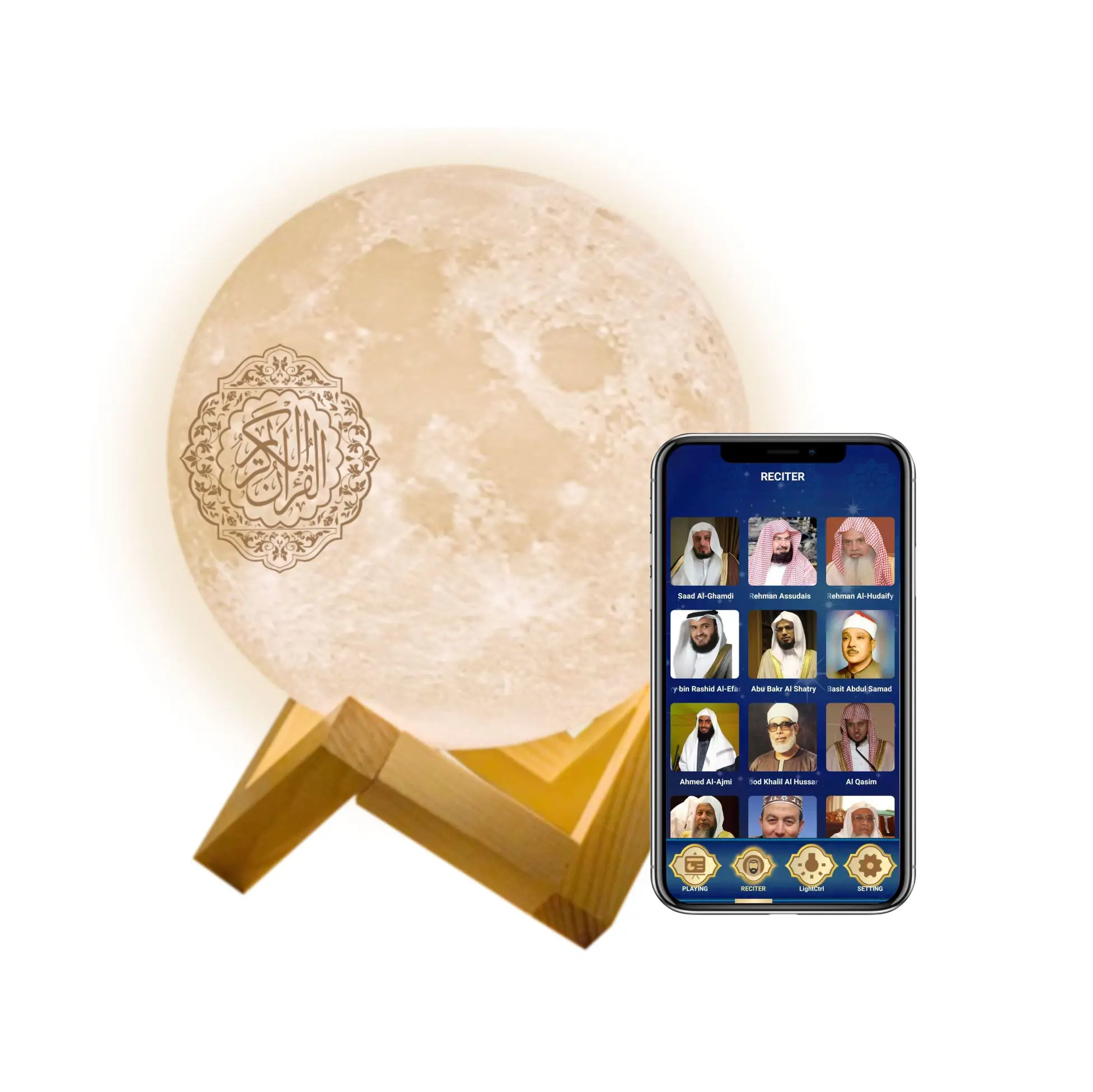 

SQ112 portable touch moon lamp quran speaker quran player with 16 color