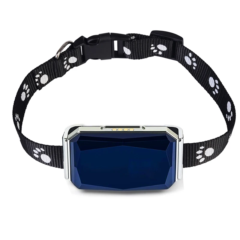 

Dog cat GPS tracker no monthly fee real time tracking collar device APP control for dogs and pets activity monitor, Blue black