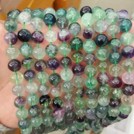 

Wholesale Natural high quality Gemstone Loose Beads 8mm Fluorite loose Beads For Jewelry making, As picture