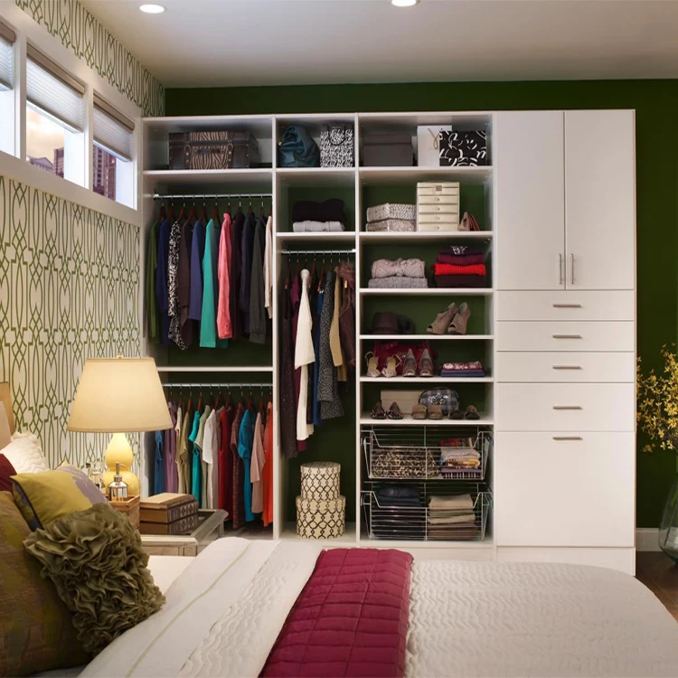 佛山工厂卧室壁橱优惠价格家具mdf木制结构衣柜