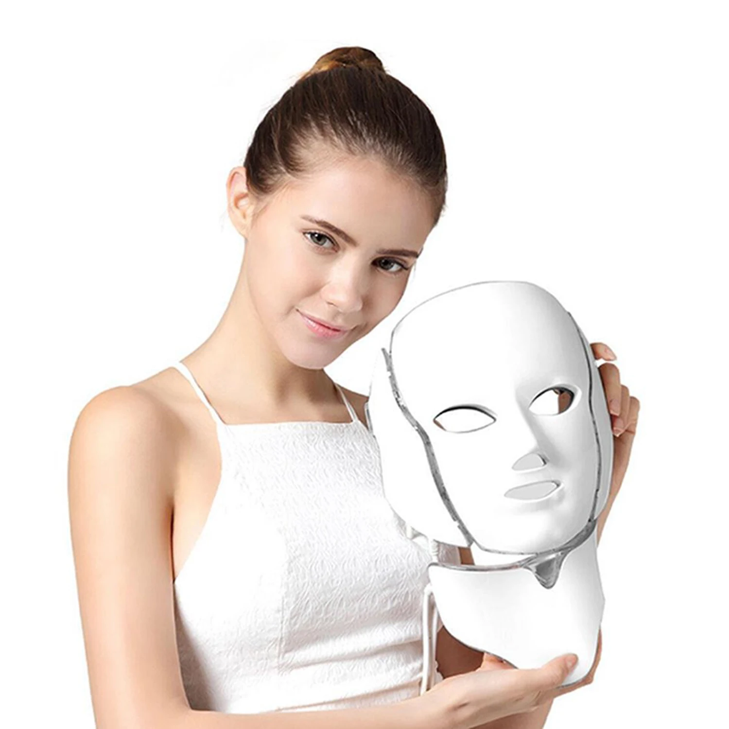 

2019 HOTTEST Beauty Machine Multi-function Electric LED Facial Mask 7 Colors LED Facial Mask with Neck Skin Rejuvenation