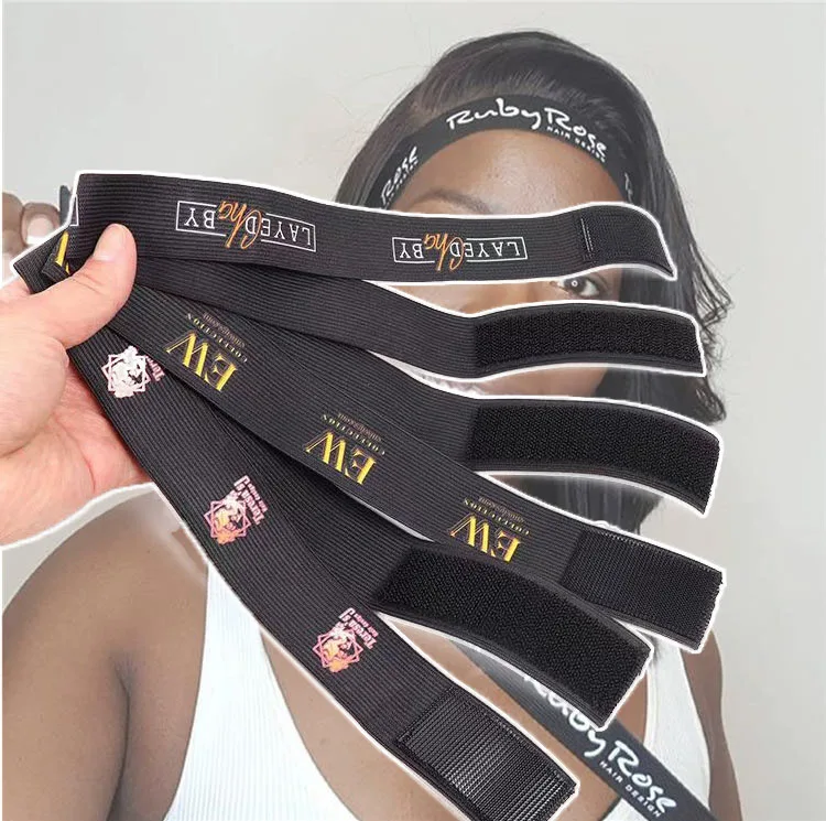 

Wholesale headband melting belt band custom for edge slayer wig, Black white colored multi
